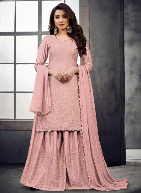 Peach Colour New Designer Fastival Wear Heavy Chiffon Suit Salwar Suit Collection 30066